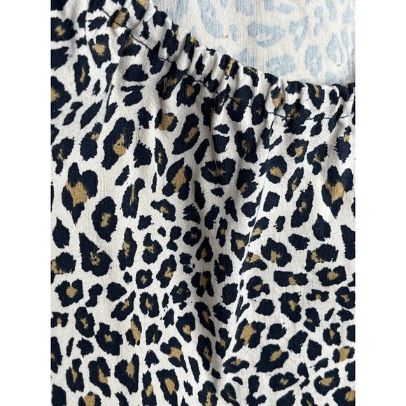 Topshop Leopard Print Puff Sleeve Fit & Flare Mini Dress Brown Tan Sz 6 - Picture 7 of 12